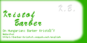 kristof barber business card